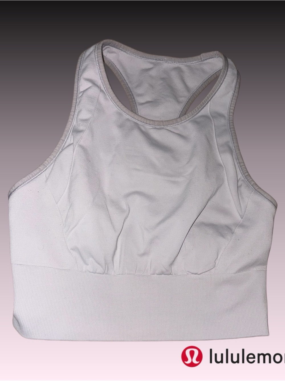 lululemon athletica White High-Neck Racerback Sports Bra